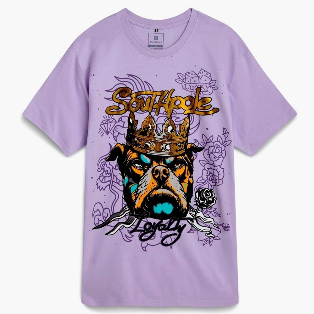 NWT-Southpole Graphic T-Shirts - Stylish Cotton Blend Pullover Dog Shirt
